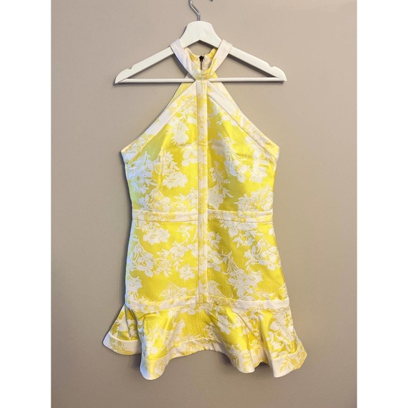 Alexis Solana Yellow Jacquard Mini Dress - Picture 2 of 11